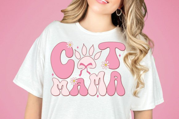 Coquette Cat Mama Mom SVG PNG Pink