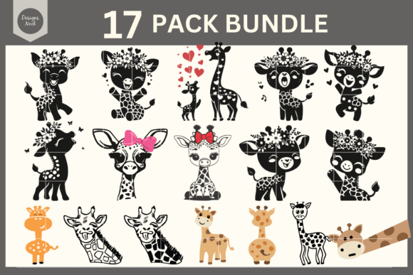 Giraffe SVG, Baby Giraffe SVG, Mom SVG