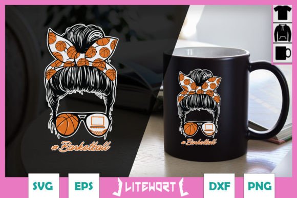 Messy Bun Basketball Mom SVG