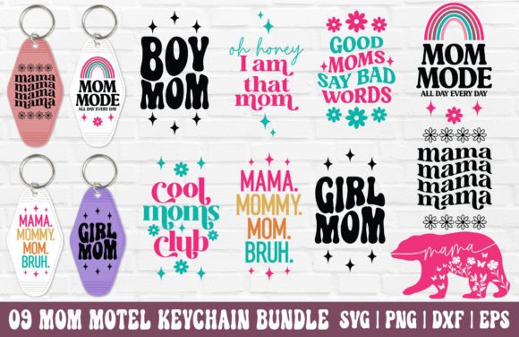 Mom Motel Keychain SVG Bundle