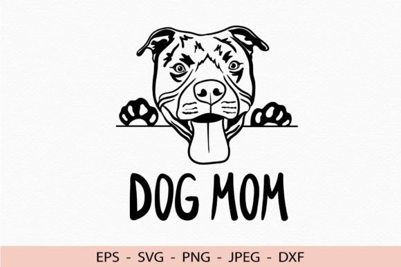 Pitbull Dog Mom SVG Mama DXF Cricut PNG
