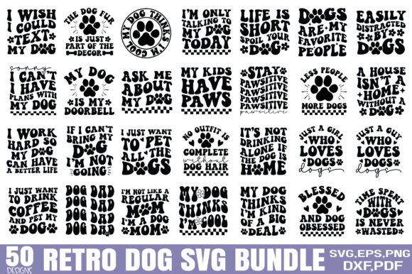 Retro Dog SVG Bundle, Dog Mom SVG, Dog